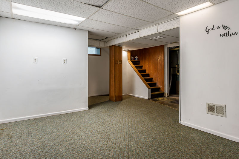 Partially finished basement